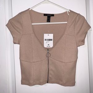 Zip up crop top